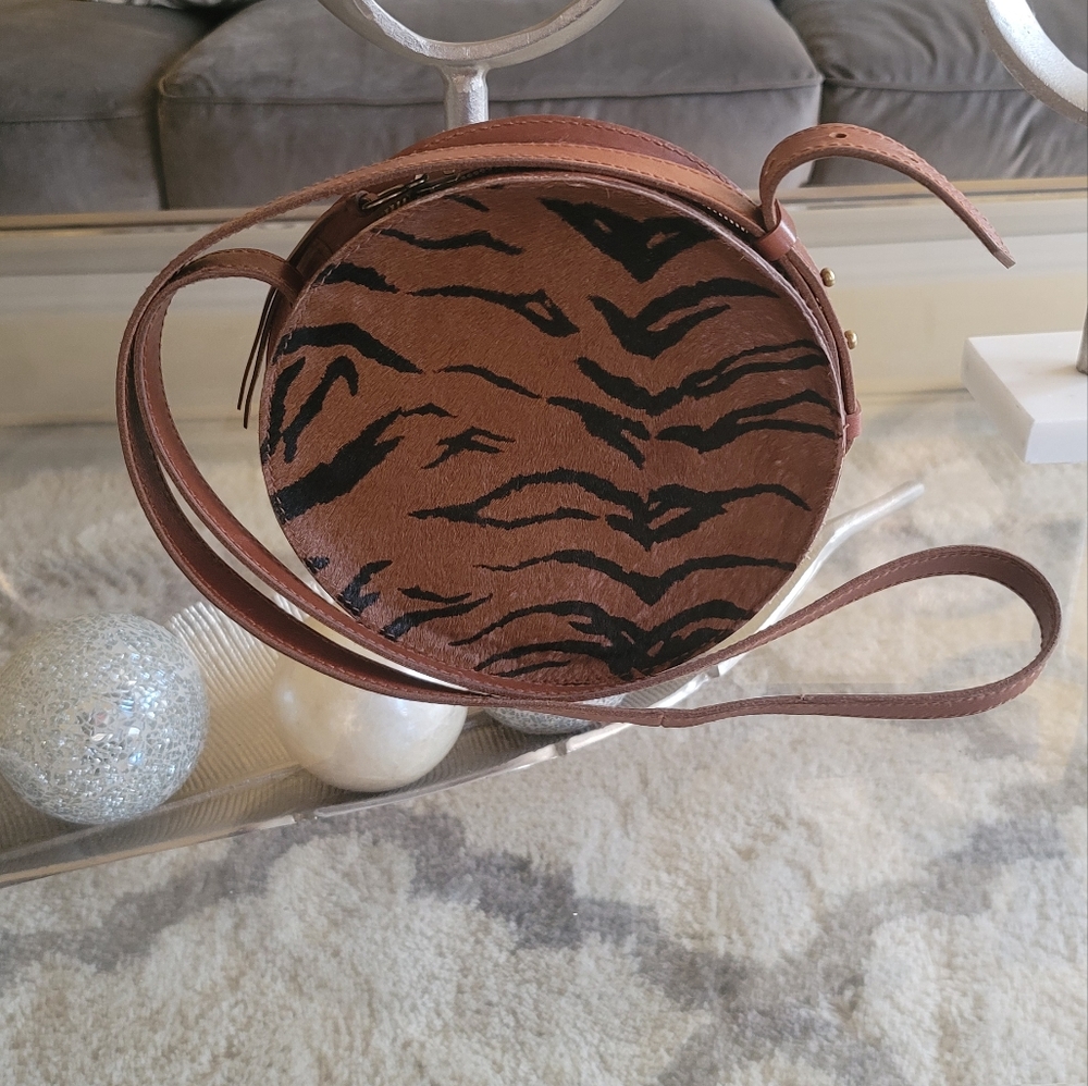 The Simple Circle Crossbody in Calf Hair.